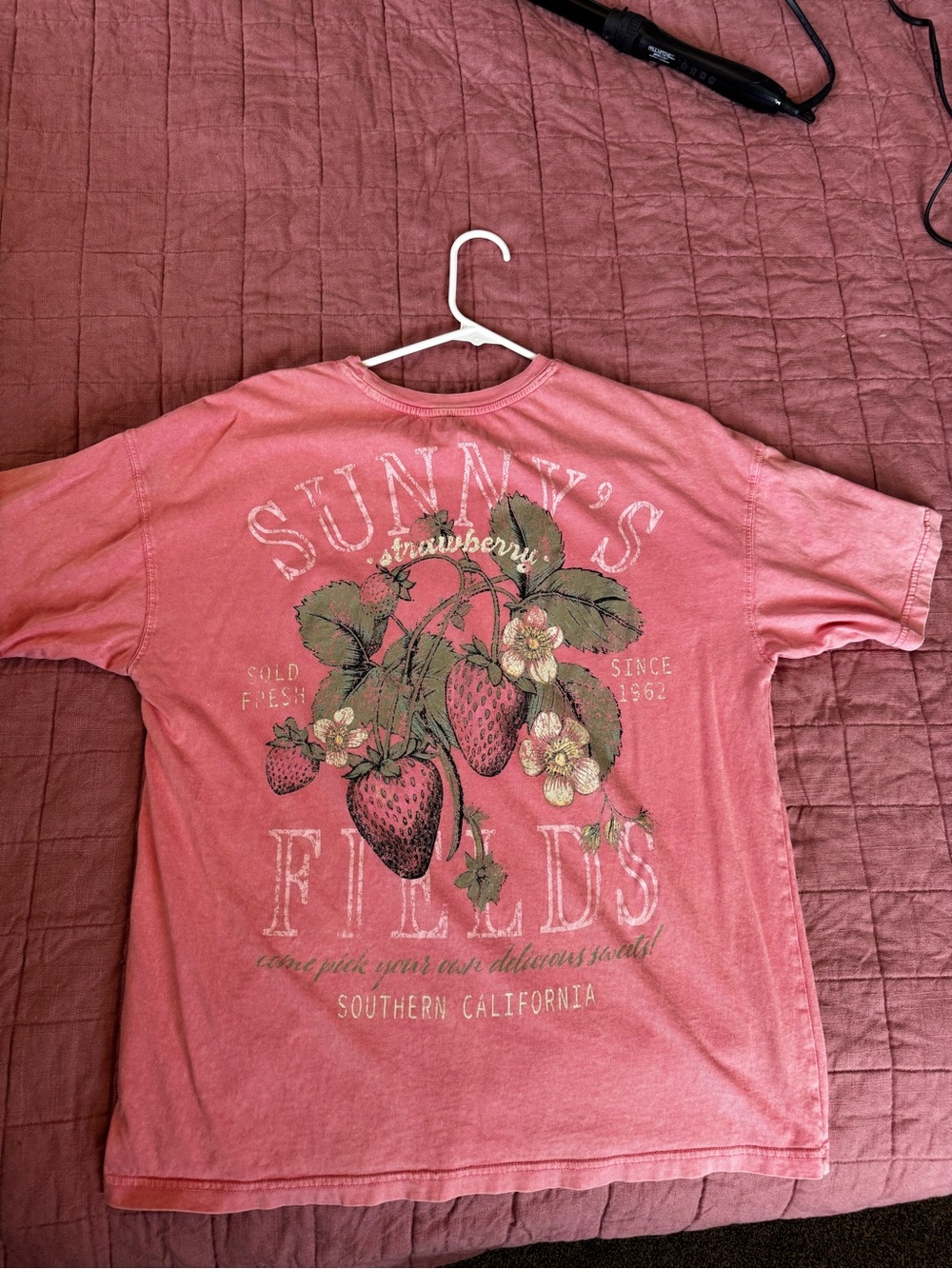 Sunny's Fields Strawberry Graphic Tee - Pink